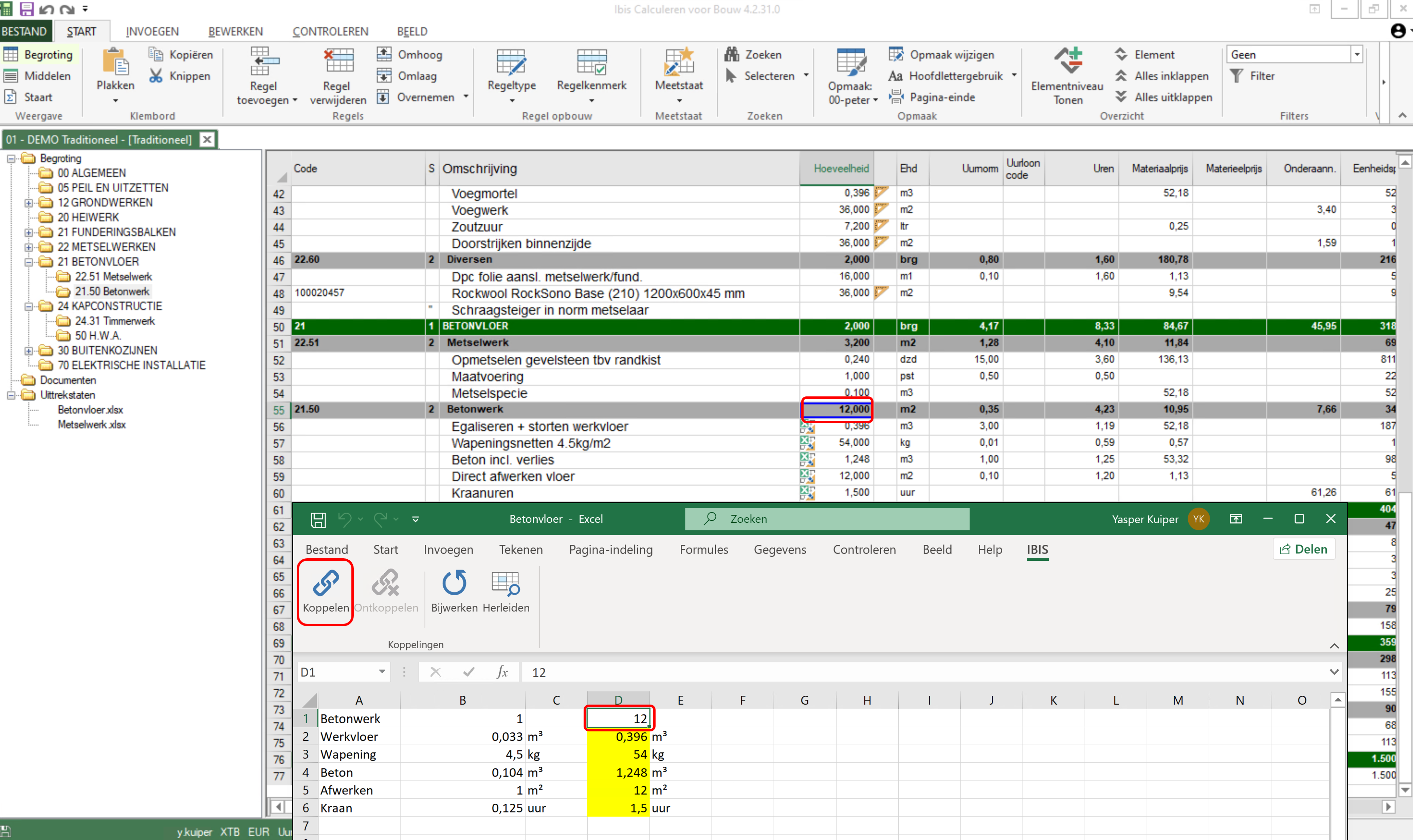 Koppelen van waardes uit Excel Uittrekstaten