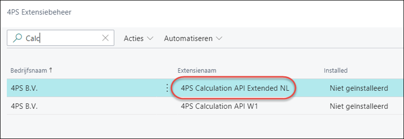 4PS Construct - Extensiebeheer