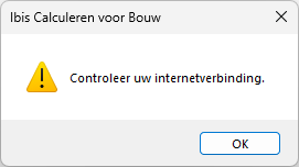 Melding opstarten - geen Internetverbinding