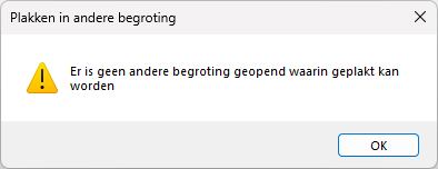 Plakken in andere begroting - melding