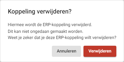 ERP-koppeling - bevestiging verwijderen