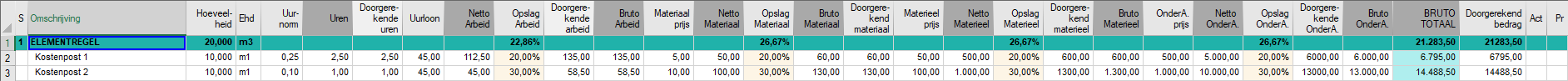 Opties - Begroting weergave - Totalen3 - voorbeeld