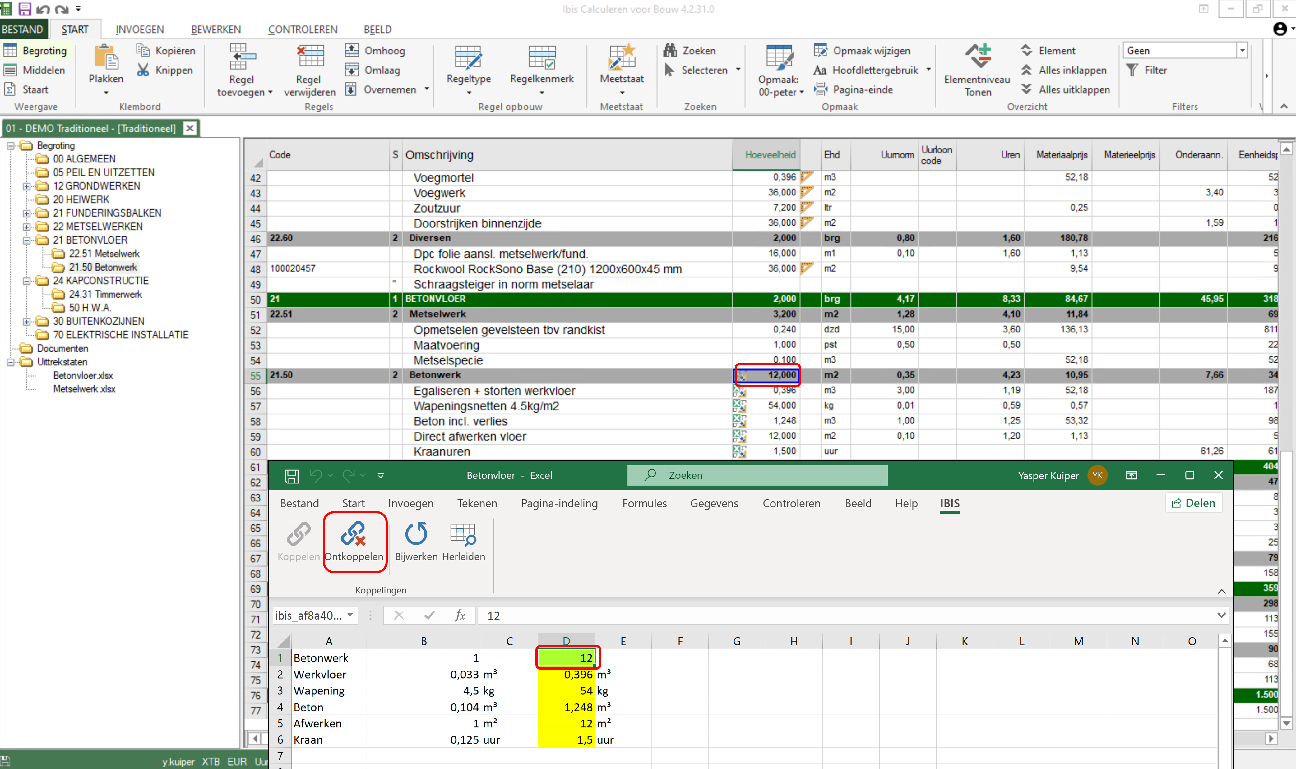 Ontkoppelen van waardes uit Excel Uittrekstaten