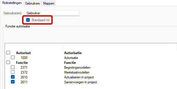 Autorisatie - rol Gebruiker aanmaken