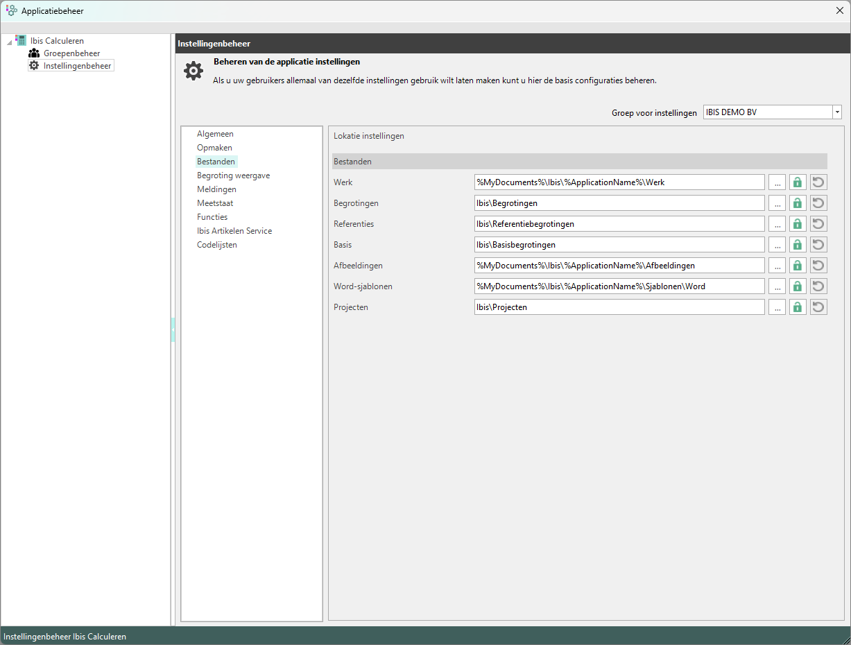 Instellingenbeheer - Bestanden - SQL