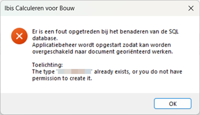 SQL database niet benaderbaar - melding Applicatiebeheerder