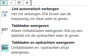 Lintweergaveopties