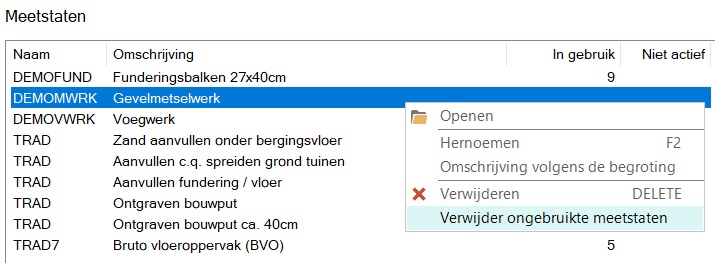 MeetstaatOngebruiktVerwijderen